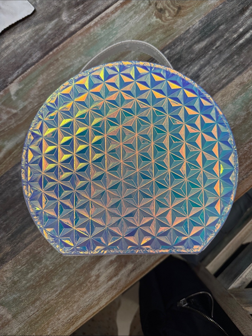 Ulta Beauty Iridescent Holographic Round Mini Bag - Silver Blue